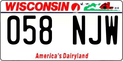 WI license plate 058NJW