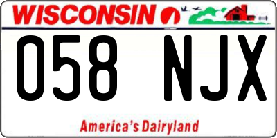WI license plate 058NJX