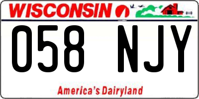 WI license plate 058NJY