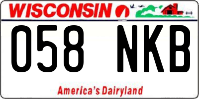 WI license plate 058NKB