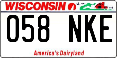 WI license plate 058NKE