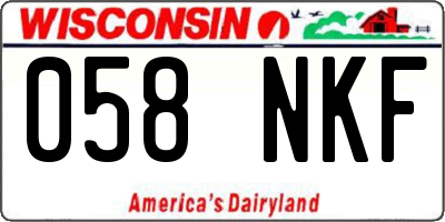 WI license plate 058NKF