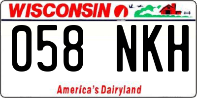 WI license plate 058NKH