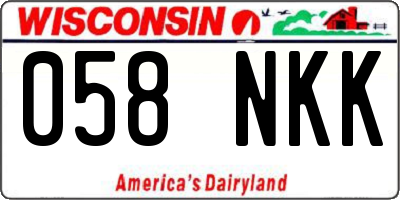 WI license plate 058NKK