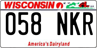 WI license plate 058NKR