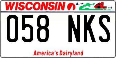 WI license plate 058NKS