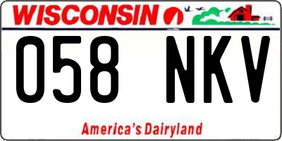 WI license plate 058NKV