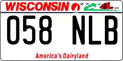 WI license plate 058NLB