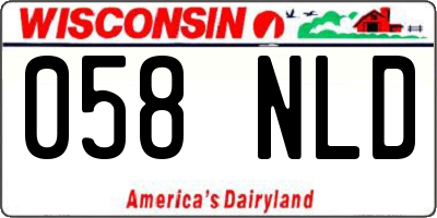 WI license plate 058NLD