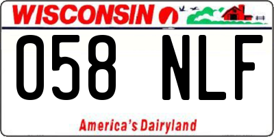 WI license plate 058NLF