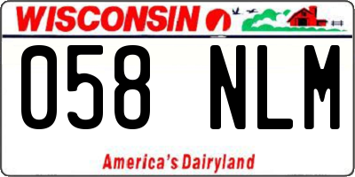 WI license plate 058NLM