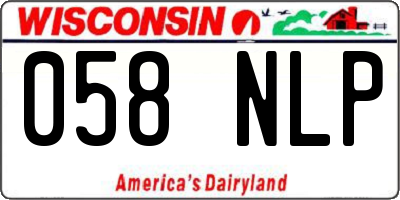 WI license plate 058NLP