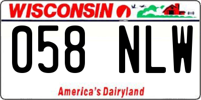 WI license plate 058NLW