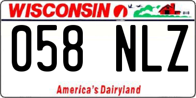 WI license plate 058NLZ