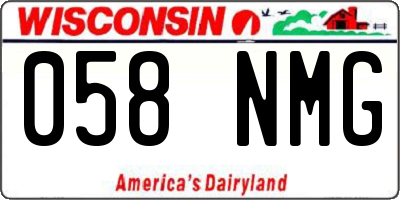 WI license plate 058NMG