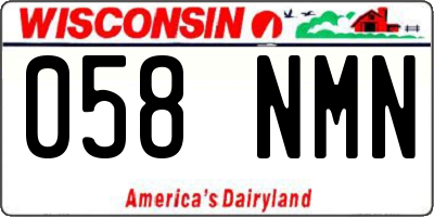 WI license plate 058NMN