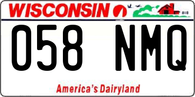 WI license plate 058NMQ