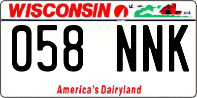 WI license plate 058NNK