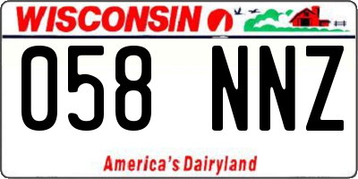 WI license plate 058NNZ