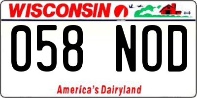 WI license plate 058NOD