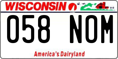 WI license plate 058NOM