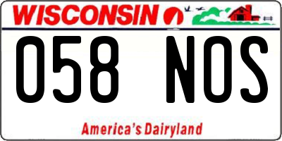 WI license plate 058NOS