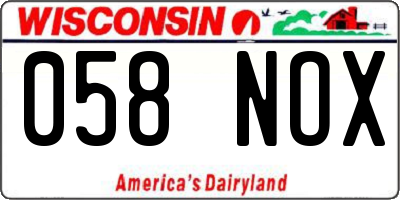 WI license plate 058NOX