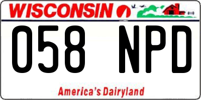WI license plate 058NPD