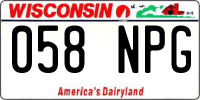 WI license plate 058NPG
