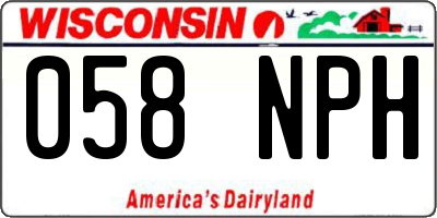 WI license plate 058NPH
