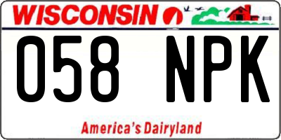 WI license plate 058NPK