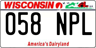 WI license plate 058NPL