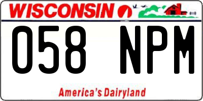 WI license plate 058NPM