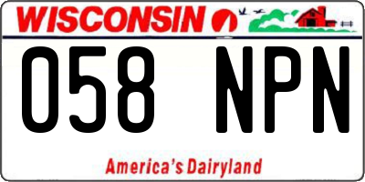 WI license plate 058NPN
