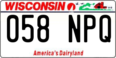 WI license plate 058NPQ