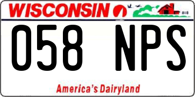 WI license plate 058NPS