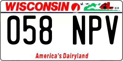 WI license plate 058NPV