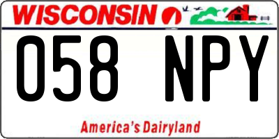 WI license plate 058NPY