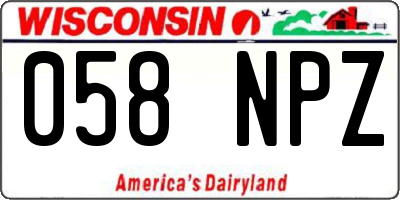 WI license plate 058NPZ