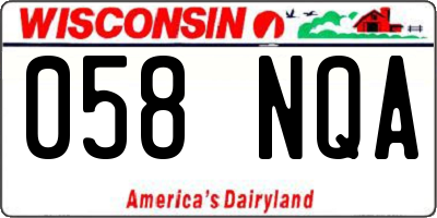 WI license plate 058NQA