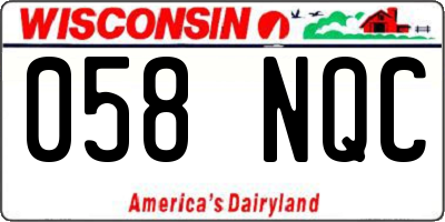 WI license plate 058NQC