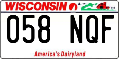 WI license plate 058NQF