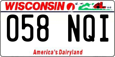 WI license plate 058NQI