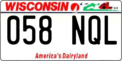 WI license plate 058NQL