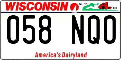 WI license plate 058NQO