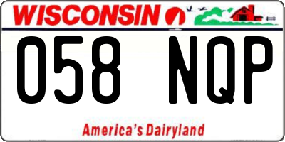 WI license plate 058NQP
