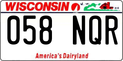WI license plate 058NQR