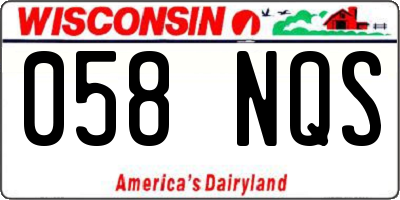 WI license plate 058NQS