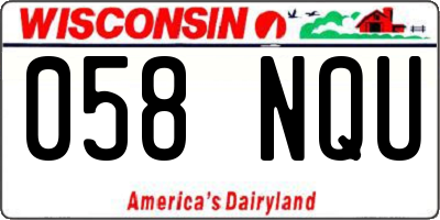WI license plate 058NQU