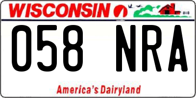 WI license plate 058NRA